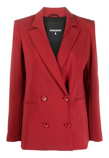 Patrizia Pepe feather-detailing double-breasted blazer - Rosso