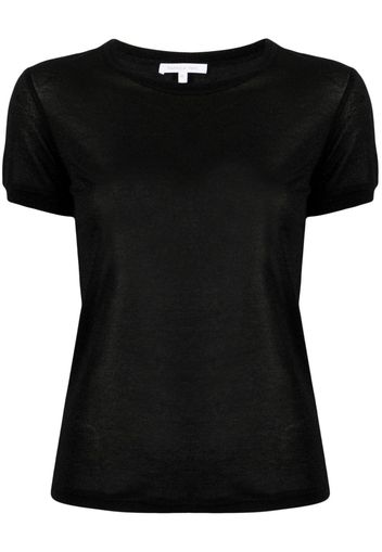 Patrizia Pepe Lurex logo-embellished T-shirt - Nero