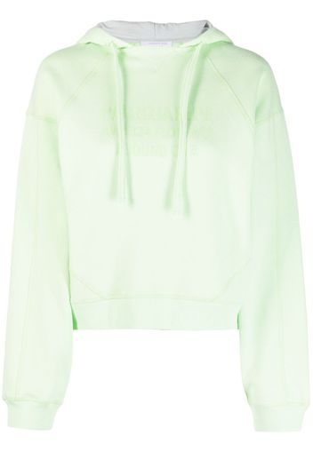 Patrizia Pepe flocked-logo cotton hoodie - Verde