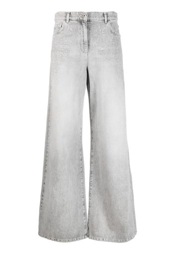 Patrizia Pepe high-waisted wide-leg jeans - Grigio