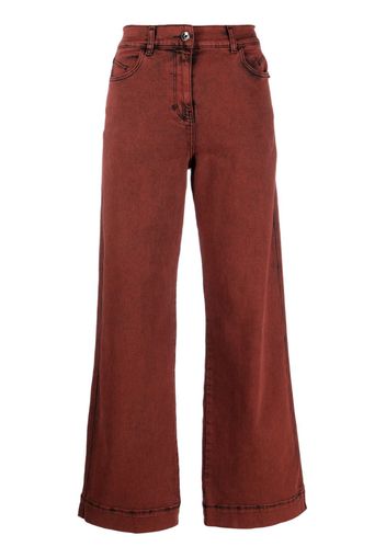 Patrizia Pepe Soft two-tone bootcut jeans - Rosso