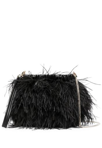 Patrizia Pepe feather-embellished crossbody bag - Nero