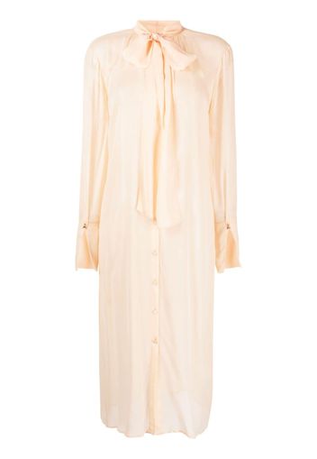 Patrizia Pepe semi-sheer buttoned shirt dress - Toni neutri