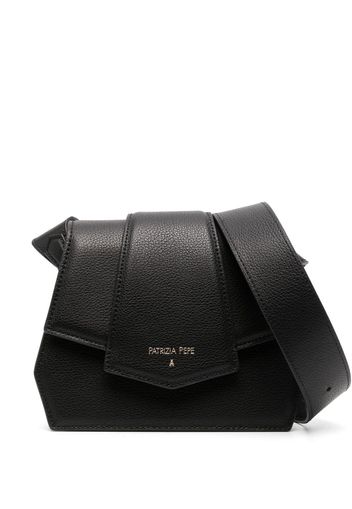 Patrizia Pepe engraved-logo leather crossbody bag - Nero