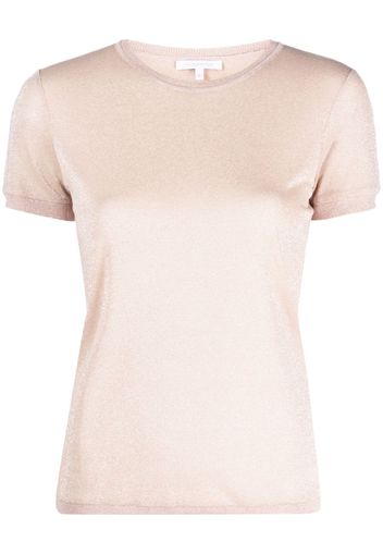 Patrizia Pepe metallic-effect short-sleeve T-shirt - Rosa