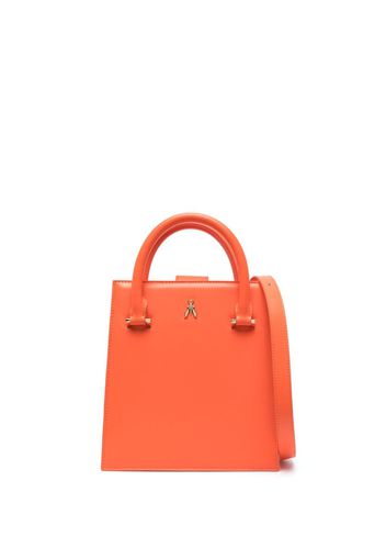 Patrizia Pepe logo-plaque leather tote bag - Arancione