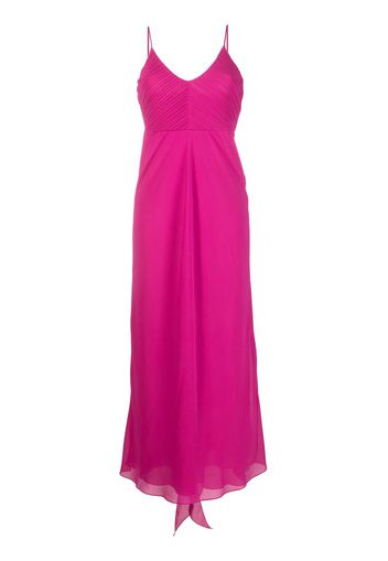 Patrizia Pepe ruched georgette crepe maxi flared dress - Rosa