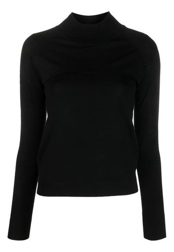 Patrizia Pepe long-sleeved wool top - Nero