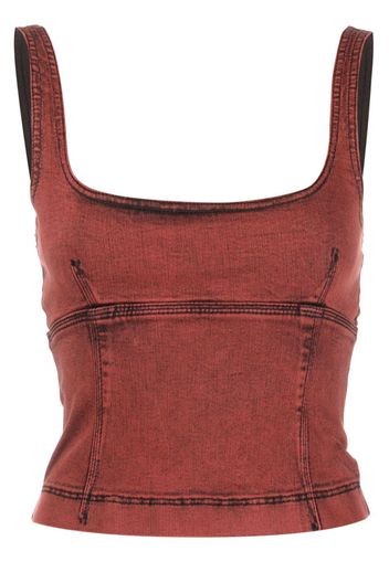 Patrizia Pepe panelled sleeveless denim top - Rosso