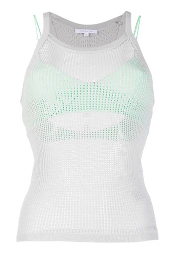 Patrizia Pepe sleeveless mesh tank top - Grigio