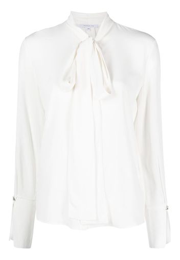 Patrizia Pepe pussy-bow long-sleeved shirt - Bianco