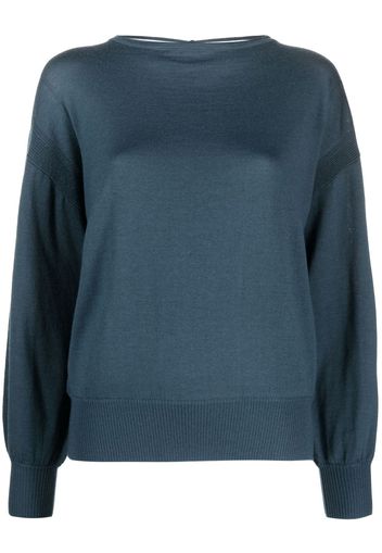 Patrizia Pepe boat-neck long-sleeve top - Blu