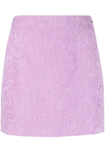 Patrizia Pepe high-waisted embossed-finish miniskirt - Viola