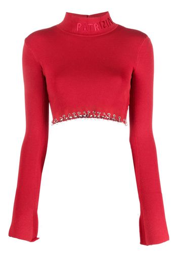 Patrizia Pepe eyelet-embellished cropped jumper - Rosso