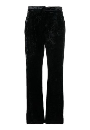 Patrizia Pepe Flowing straight-leg velvet trousers - Nero