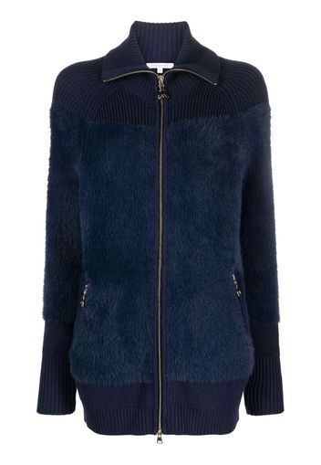 Patrizia Pepe brushed-effect ribbed-knit cardigan - Blu