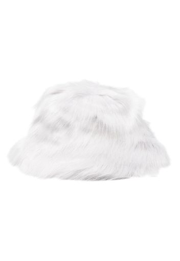 Patrizia Pepe faux-fur wide-brim bucket hat - Grigio