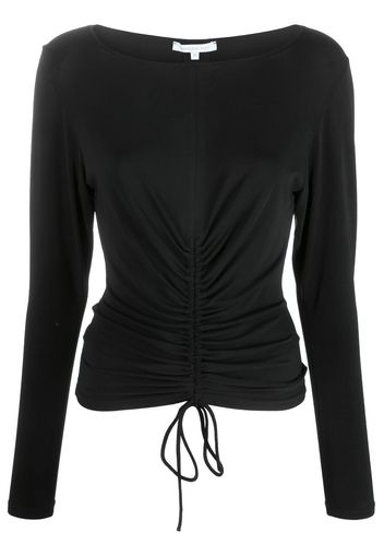 Patrizia Pepe drawstring-hem draped T-shirt - Nero