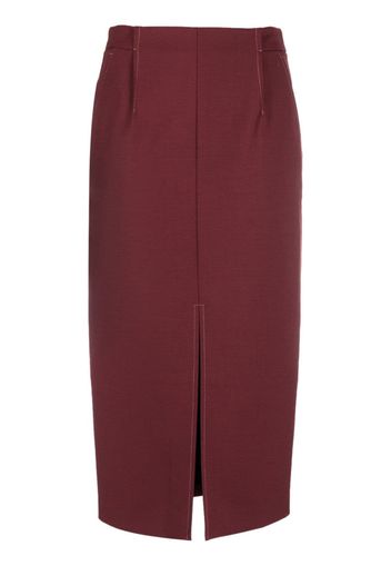 Patrizia Pepe pleat-detailing high-waisted skirt - Rosso