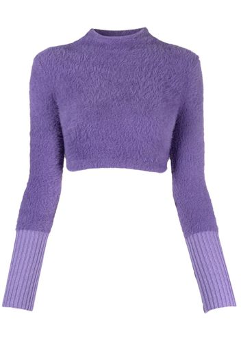 Patrizia Pepe brushed-effect cropped jumper - Viola