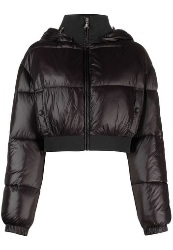 Patrizia Pepe cropped hooded down jacket - Nero