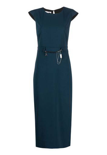 Patrizia Pepe chain-link round-neck midi dress - Blu