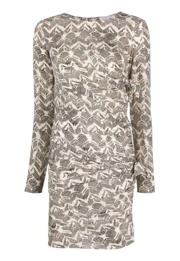 Patrizia Pepe zebra-print ruched minidress - Toni neutri