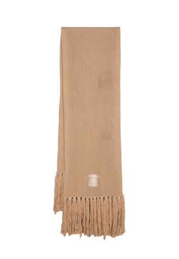 Patrizia Pepe ribbed-knit wool scarf - Toni neutri