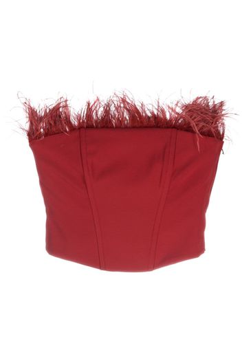 Patrizia Pepe feather-detailing strapless top - Rosso