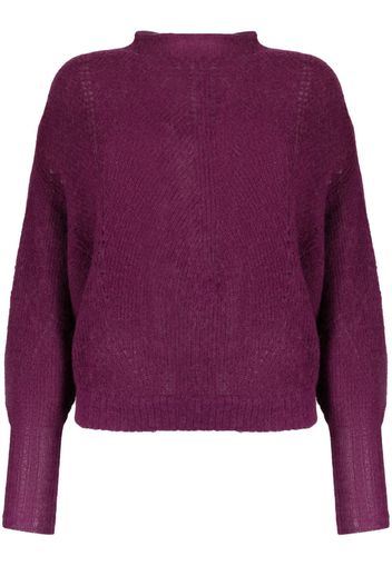 Patrizia Pepe cut-out detail mock-neck jumper - Viola