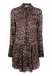 Patrizia Pepe abstract-print ruched shirtdress - Nero