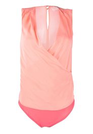 Patrizia Pepe wrap sleeveless silk bodysuit - Rosa