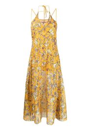 Patrizia Pepe floral-print halterneck dress - Giallo