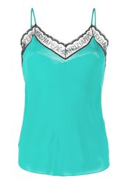 Patrizia Pepe Tie-Detail lace-trimmed tank top - Verde