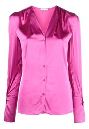 Patrizia Pepe V-neck satin shirt - Viola