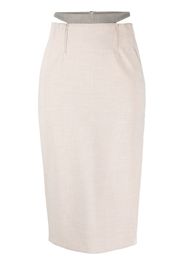 Patrizia Pepe cut-out pencil skirt - Toni neutri