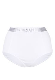 Patrizia Pepe crystal-embellished logo briefs - Bianco