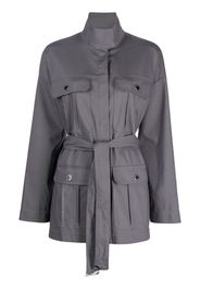 Patrizia Pepe Parka a collo alto con cintura - Grigio