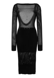 Patrizia Pepe open-back crochet-knit midi dress - Nero