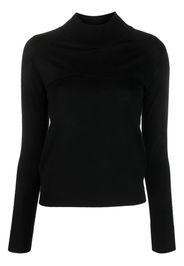 Patrizia Pepe long-sleeved wool top - Nero