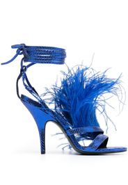 Patrizia Pepe 115mm ankle-tie leather sandals - Blu