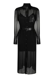 Patrizia Pepe long-sleeved midi shirtdress - Nero