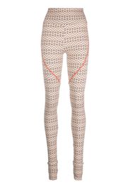 Patrizia Pepe monogram-print leggings - Toni neutri