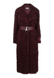 Patrizia Pepe faux-shearling belted long coat - Viola