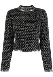 Patrizia Pepe bead-embellished mock-neck T-shirt - Nero