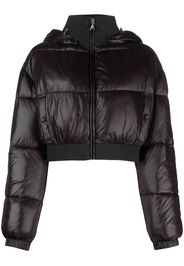 Patrizia Pepe cropped hooded down jacket - Nero