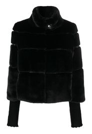Patrizia Pepe panelled fur-design jacket - Nero