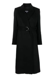 Patrizia Pepe belted-waist long-sleeve coat - Nero