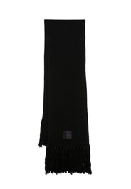 Patrizia Pepe ribbed-knit wool scarf - Nero