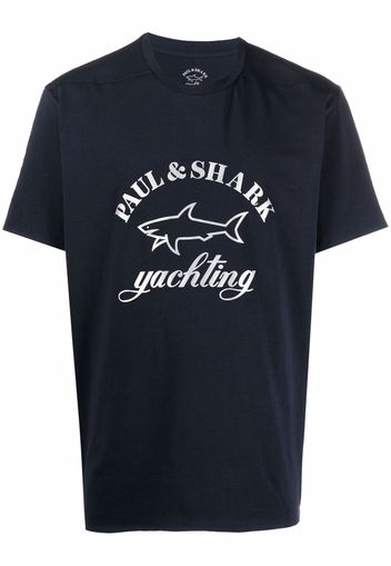 Paul & Shark logo-print stretch-cotton T-shirt - Blu